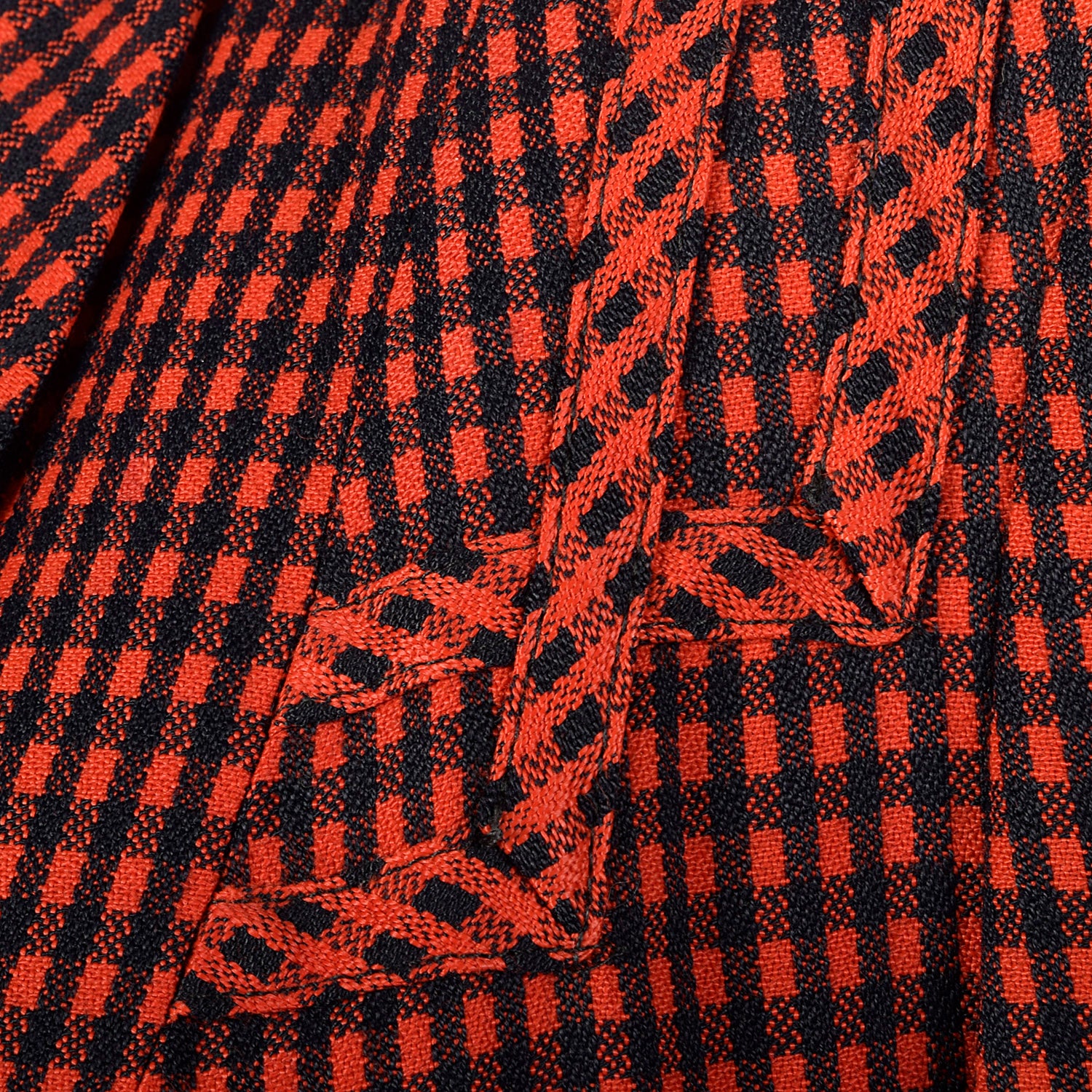 Medium 1940s Red and Black Check Jacket