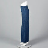 1970s Cotton Denim Zip Front Bell Bottom Jeans
