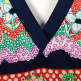 1970s Psychedelic Print Maxi Dress with Bell Sleeves