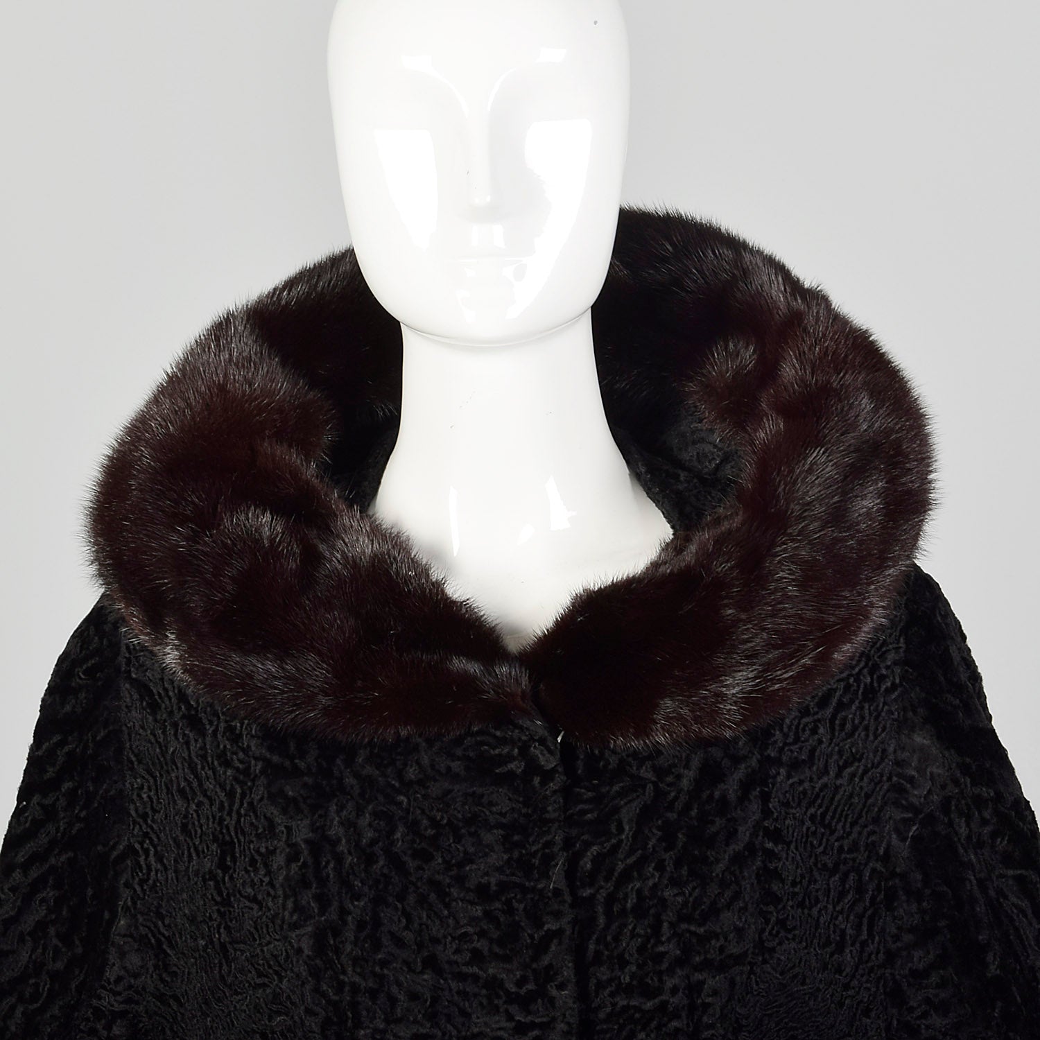 Large 1950s Black Persian Lamb Fur Coat
