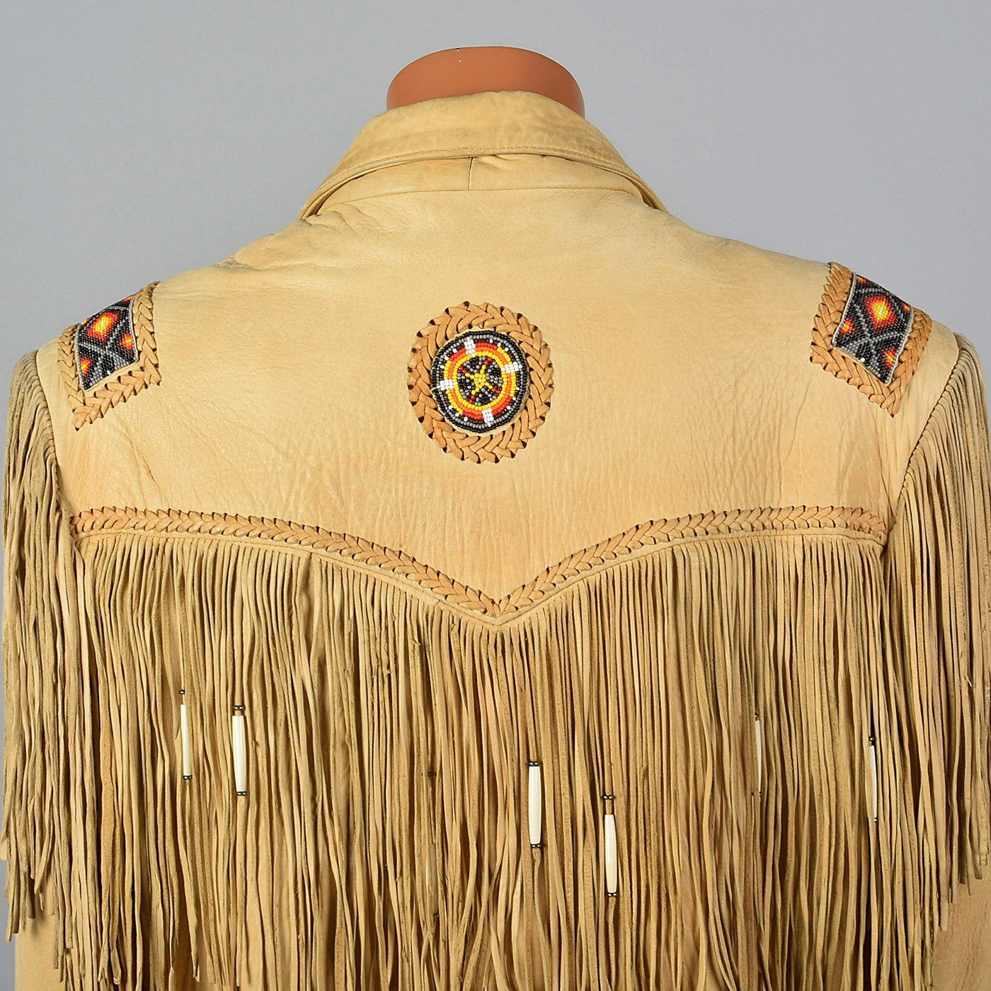 1990s Mens Leather Fringe Jacket