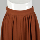 Small Courrèges 1960s Rust Brown Wool Skirt