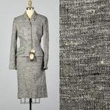 1950s Deadstock Atomic Fleck Gray Skirt Suit