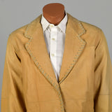 Large 1990s Natural Leather Jacket