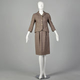 XS-Small 1960s Ben Zuckerman Brown Plaid Skirt Suit