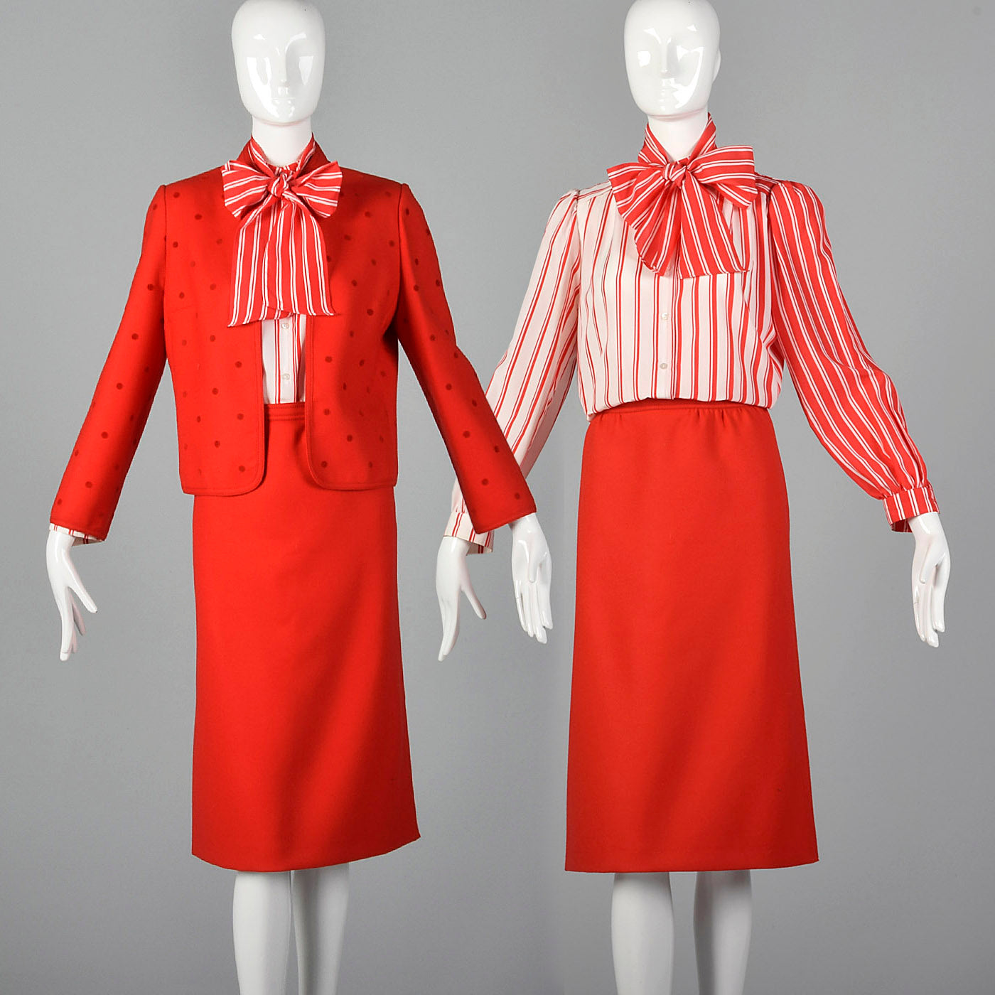 1980s Louis Feraud Red Three Piece Set