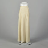 XS Mary McFadden 1990s White Ivory Maxi Skirt