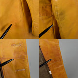 Medium 1970s Trench Coat Mustard Leather Overcoat