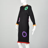 Small 1980s Adolfo Black Sweater Dress