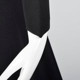 1940s Black Crepe Evening Dress with Train, Very Morticia