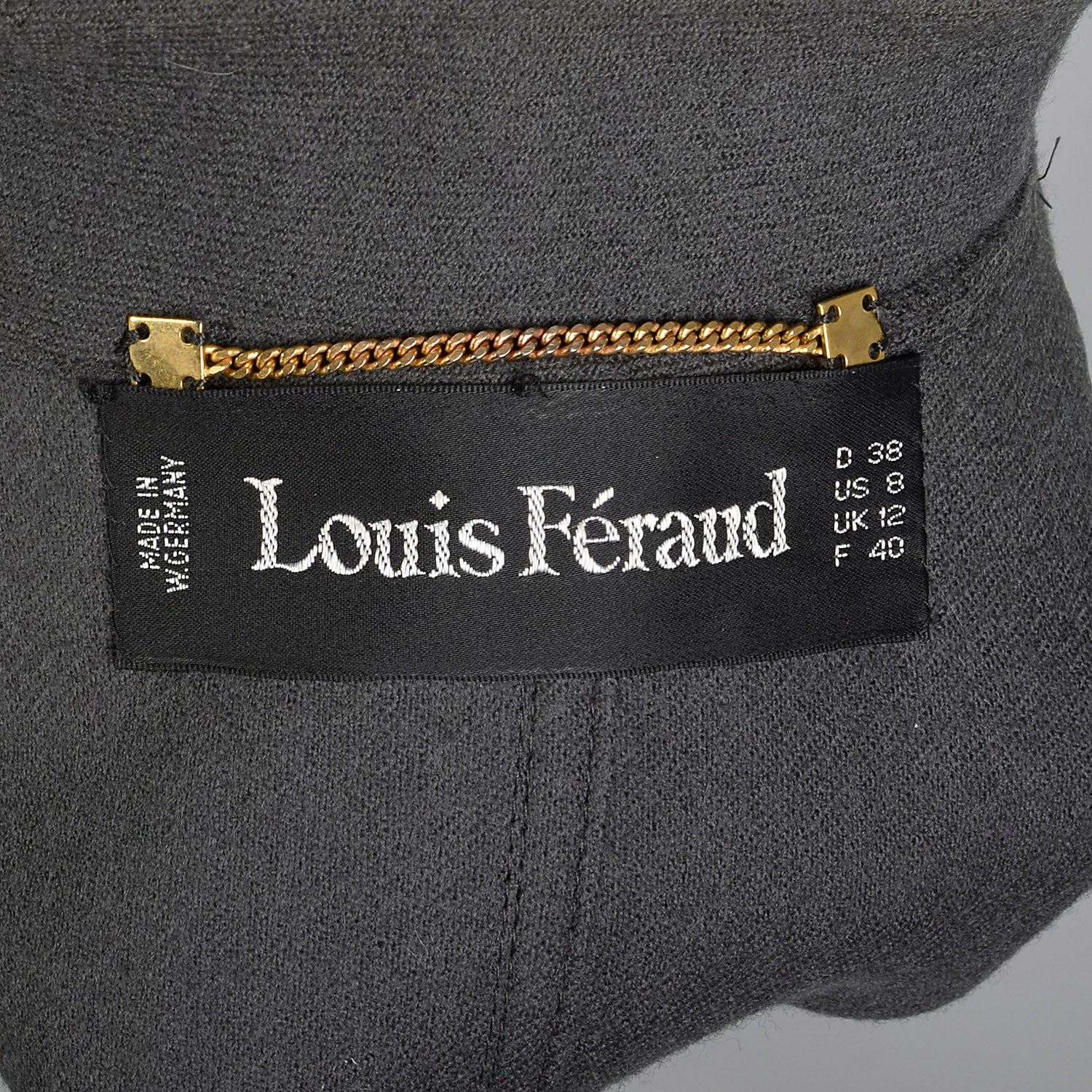 Medium Louis Feraud 1980s Double Breasted Gray Coat