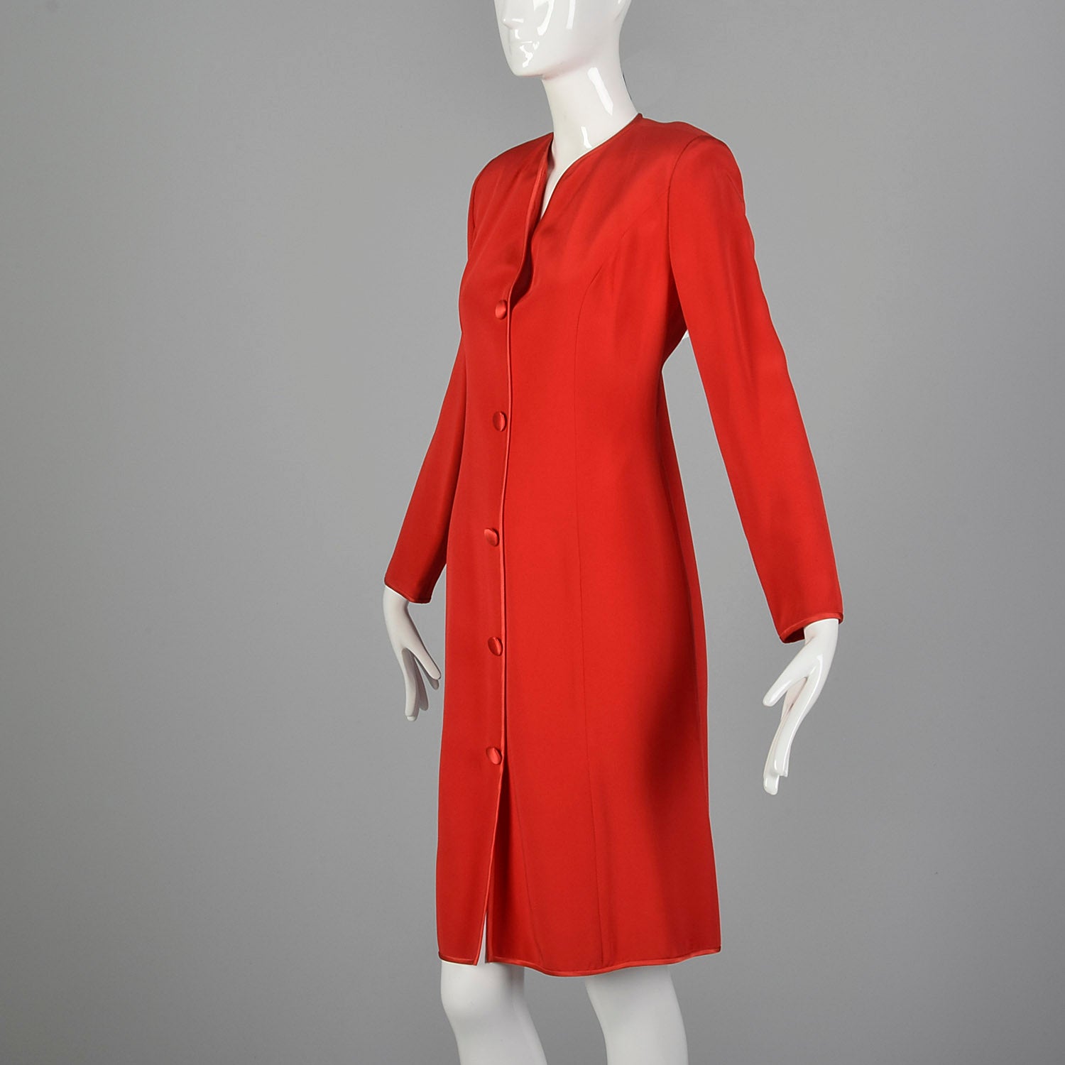 XL 1980s Red Shift Dress