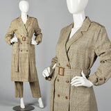 1990s Jean Louis Scherrer Trench Coat and Pants Set