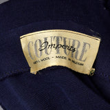 1960s Navy Wool Cardigan Coat with Belted Back