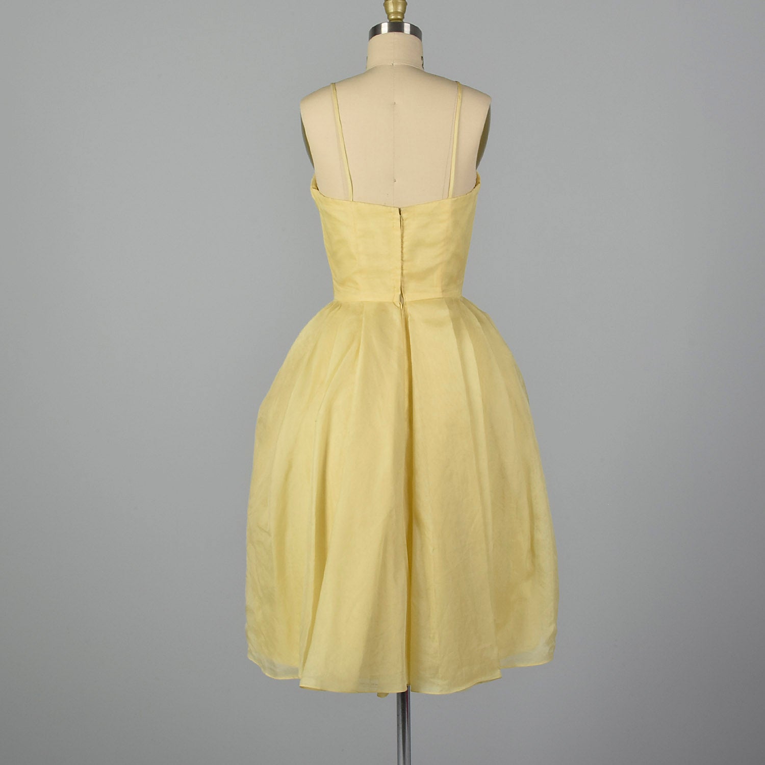 XS 1950s Yellow Rose Cocktail Dress