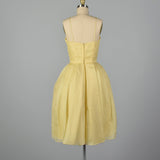XS 1950s Yellow Rose Cocktail Dress