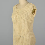 1920s Cream Cable Knit Dress