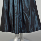 Medium Kevan Hall Couture Silk Taffeta Teal Evening Gown