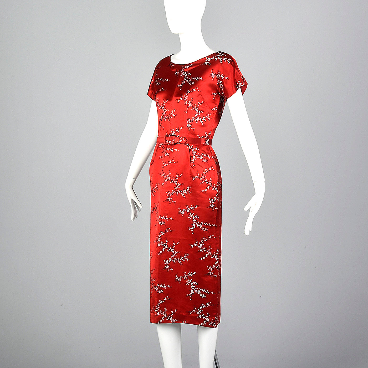 1960s Red Brocade Dress and Jacket Set