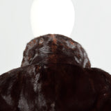OSFM 1980s Mink Stole Natural Dark Ranch Real Fur Cape Glossy Supple Luxurious Wrap