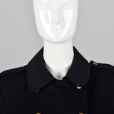 1960s Black Military Inspired Skirt Suit