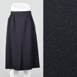 1980s Yves Saint Laurent Rive Gauche Navy Blue Skirt with Slit