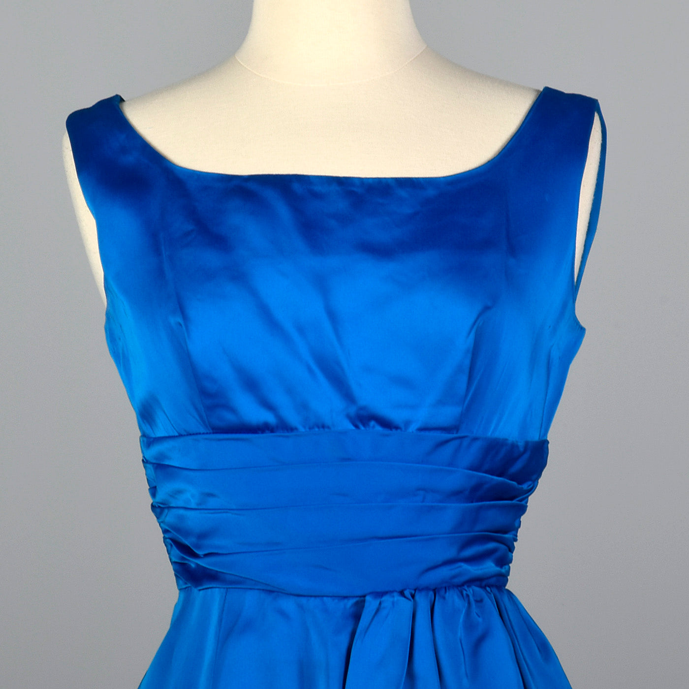 1950s Electric Blue Pencil Dress with Hip Sash
