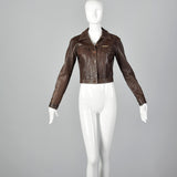 1990s Paco Rabanne Brown Leather Jacket