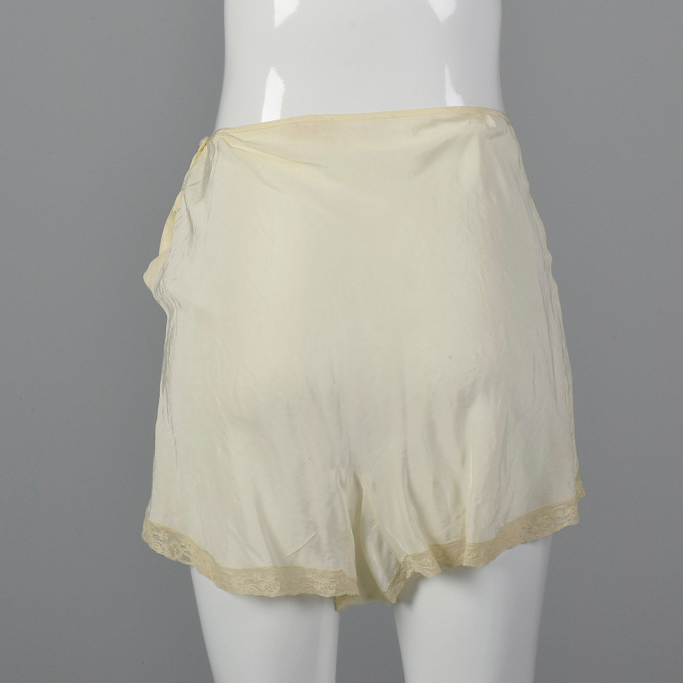 1940s Cream Tap Pants with Lace Trim