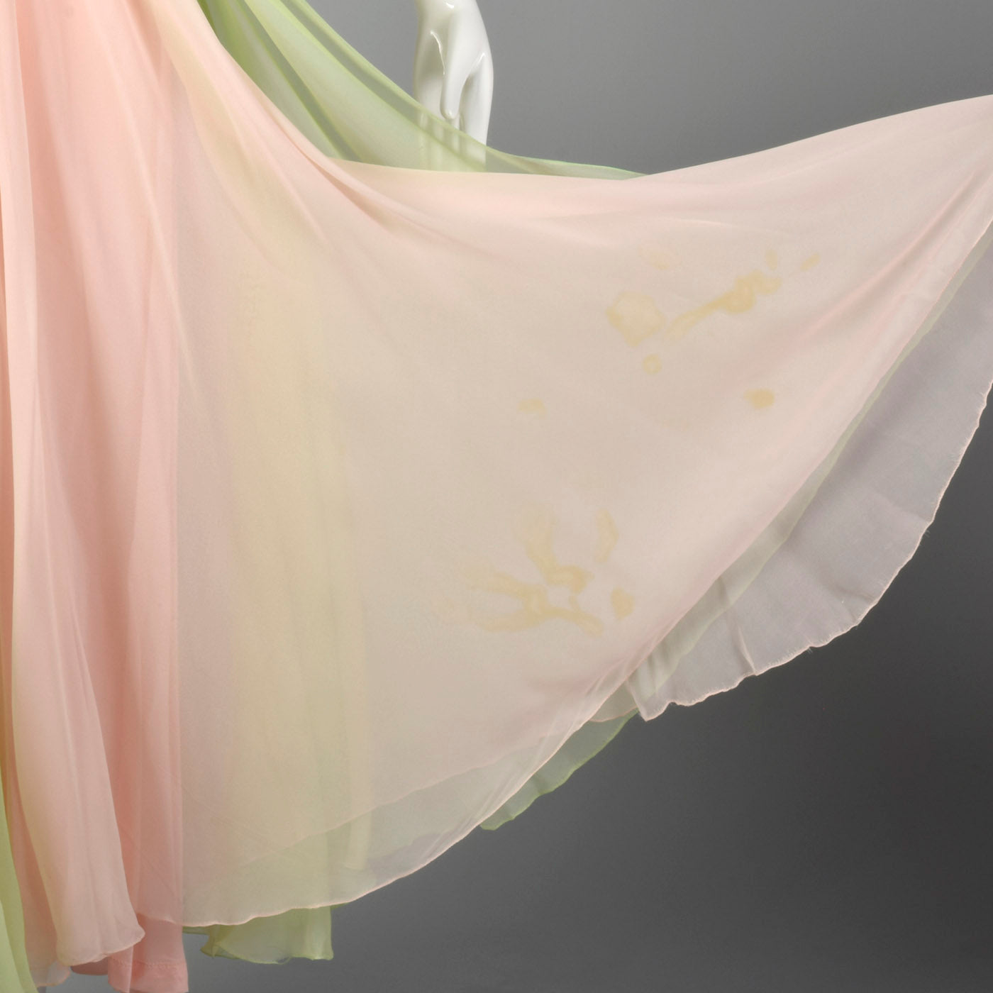 1960s Pastel Chiffon Evening Gown