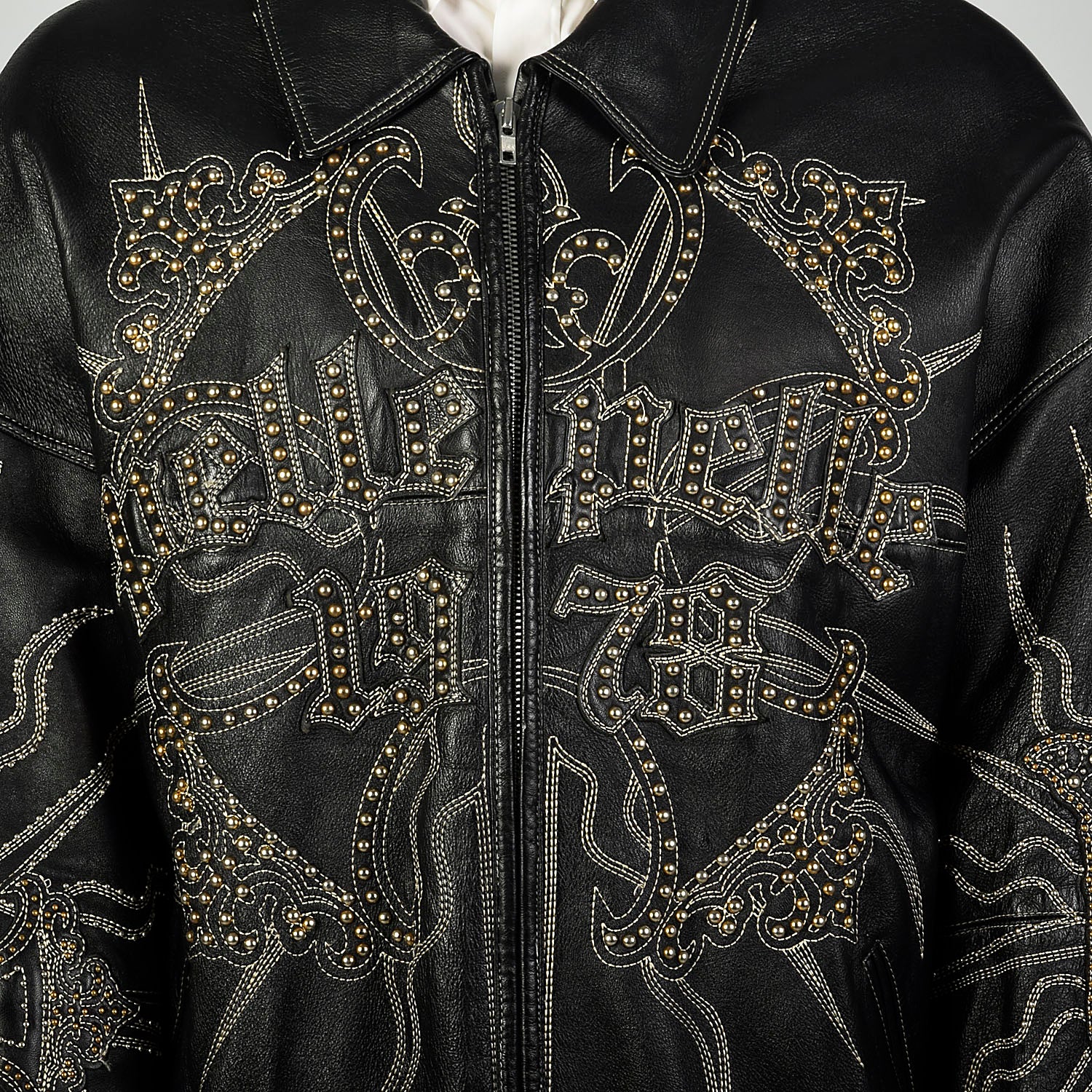 XL Pelle Pelle Jacket Black Studded Leather Marc Buchanan