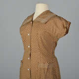 1950s Brown Polka Dot Day Dress