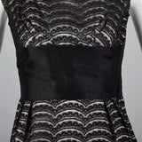 1950s Black Lace Dress Over Pink and Silver Lurex