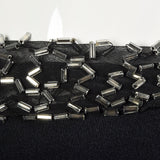 1970s Bob Mackie Black Dress with Low Cut Beaded Back