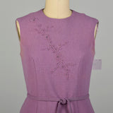 XL 1960s Set Purple Tweed Autumn Jacket Lilac Day Dress Ensemble