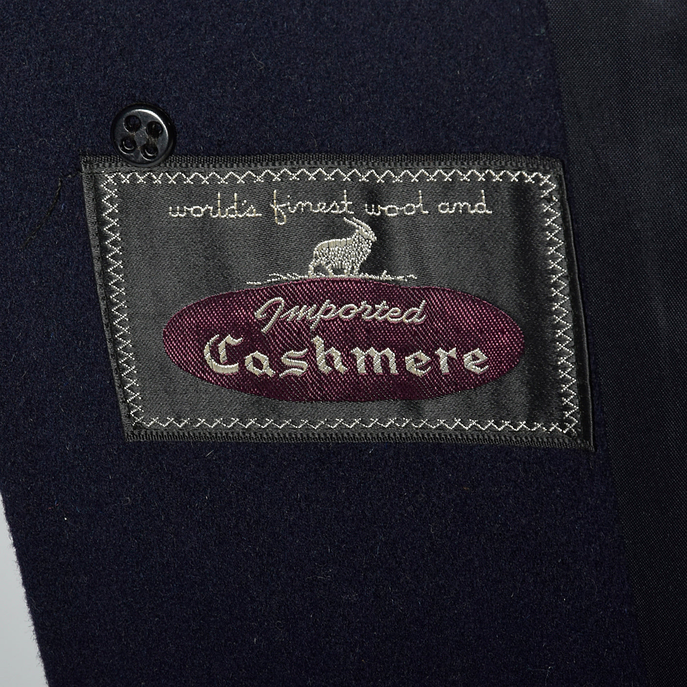 1950s Mens Wool and Cashmere Blend Navy Coat