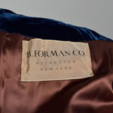 XXS 1940s Blue Velvet Opera Coat