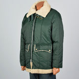 1960s Men's Green Satin Chore Coat