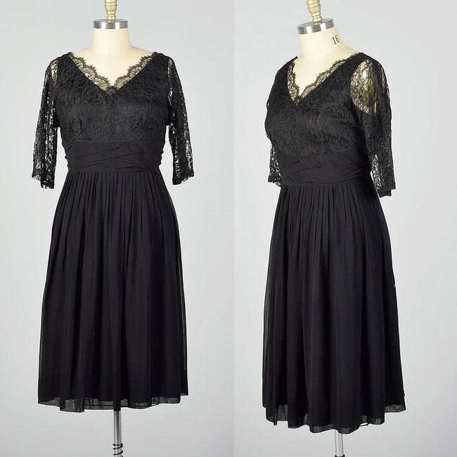 XXL 1950s Lace and Chiffon Dress