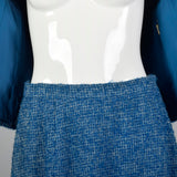 1960s Tweed Skirt Suit in Beautiful Blue