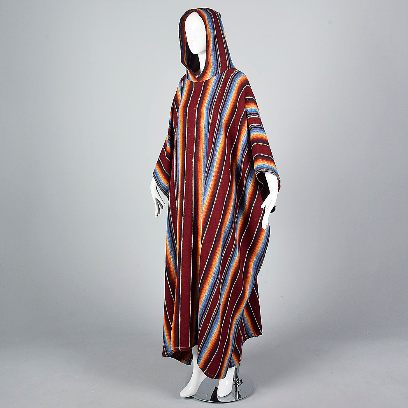 1970s Hooded Blanket Poncho