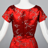 1960s Red Brocade Dress and Jacket Set