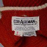 1960s Men's MOD Bright Red Pullover Sweater with White Trim