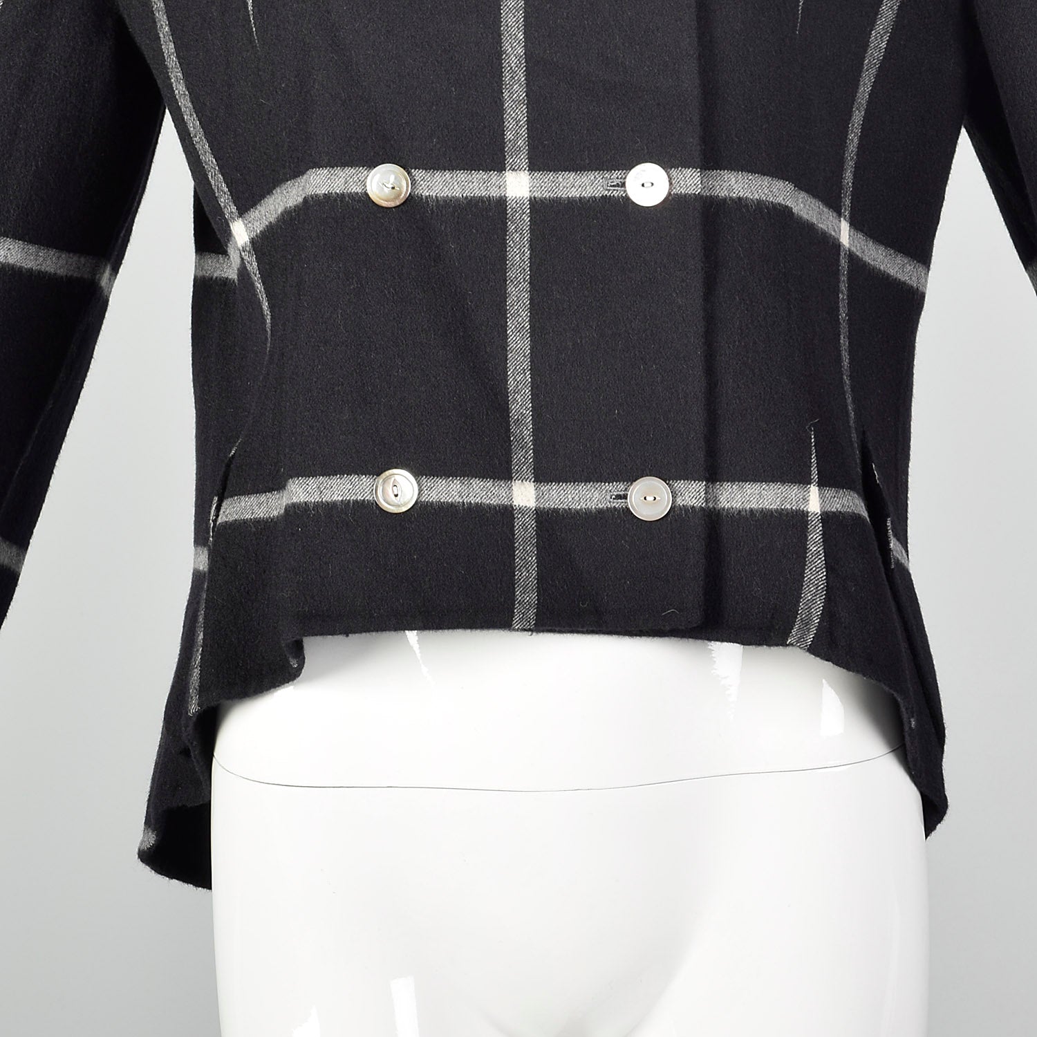 Medium Geoffrey Beene Black Check Swing Jacket