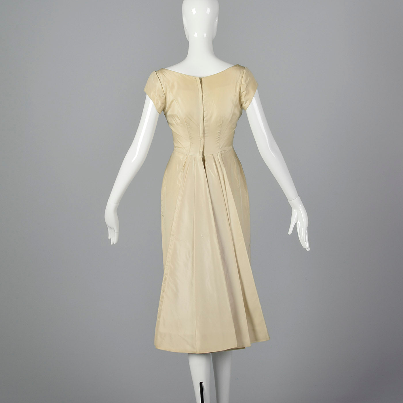 1950s Ivory Wedding Dress with Overskirt