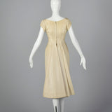 1950s Ivory Wedding Dress with Overskirt