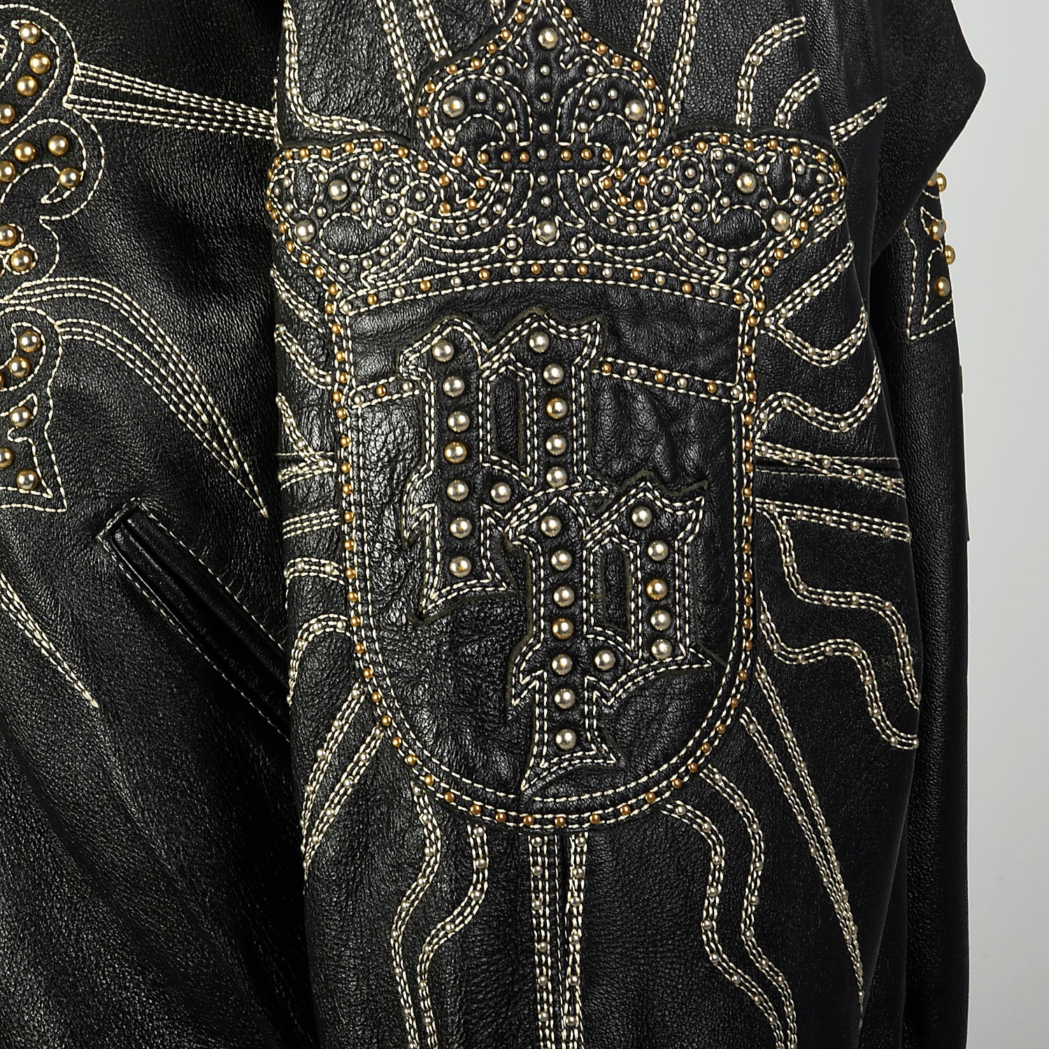 XL Pelle Pelle Jacket Black Studded Leather Marc Buchanan