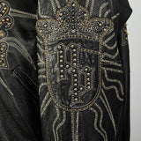 XL Pelle Pelle Jacket Black Studded Leather Marc Buchanan