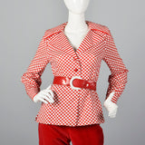 1960s Deadstock Velvet Cigarette Pants & Op Art Tunic Top Ensemble
