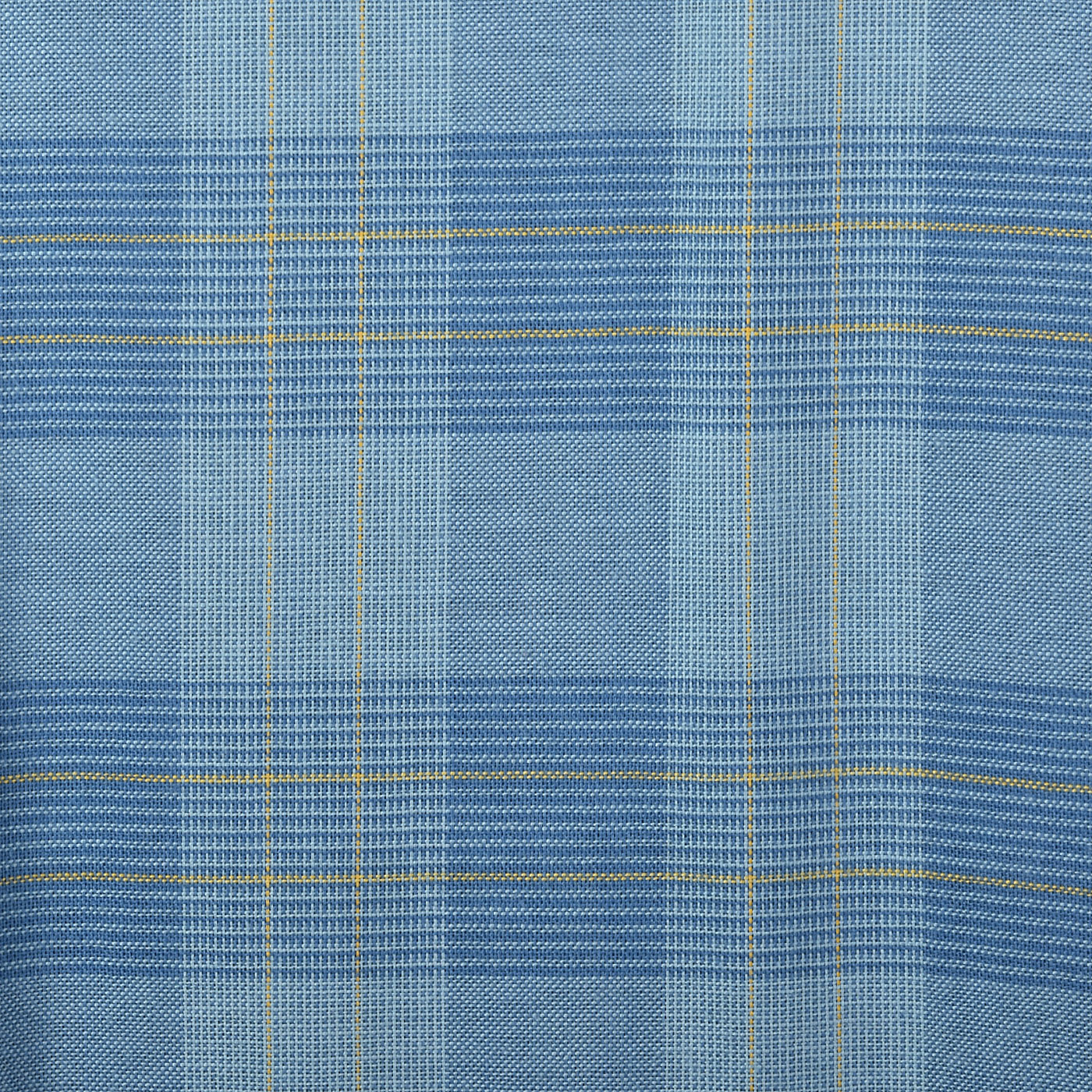 1960s Mens Blue Plaid Shirt with Loop Collar